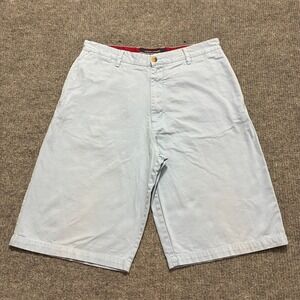 Phat Farm Mens Shorts Size 36 Light Blue Cotton Flat Front High Rise Casual